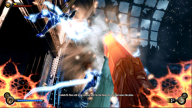 A new Boy of Silence will suddenly appear behind you after you open the gate on the ground floor (ready for a heart attack - Rescue Elizabeth | Chapter 34 - Wardens Office - Chapter 34 - Wardens Office - BioShock Infinite Guide