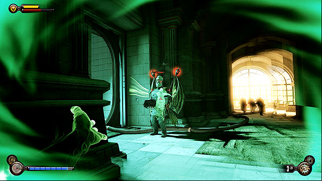 Return to the lower floor where youll be stopped by a Mechanized Patriot and a new group of guards - Turn off the machines | Chapter 35 - Operating Theatre - Chapter 35 - Operating Theatre - BioShock Infinite Guide