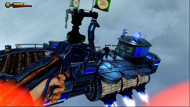 Soon after leaving the port new barges belonging to Comstock and the Vox will start heading your way and they will be accompanied by Mosquitos - Repel the airborne assault | Chapter 36 - Hand of the Prophet - Chapter 36 - Hand of the Prophet - BioShock Infinite Guide