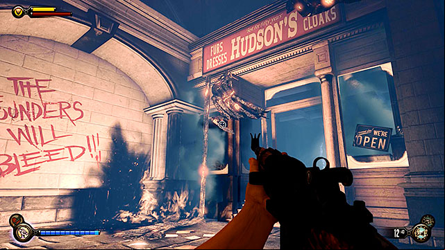 This side quest can be started by visiting Hudsons clothing store (or rather whats left it) - Side mission: Find the Vox code | Chapter 31 - Memorial Gardens - Chapter 31 - Memorial Gardens - BioShock Infinite Guide