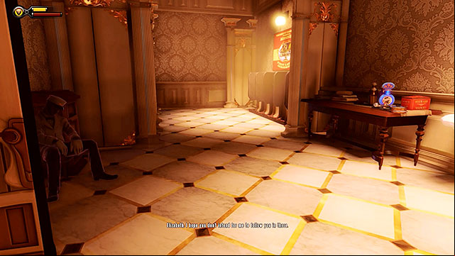 The Arcade - in a toilet reserved for white people, to the left of the arcade - Chapters 6-7 | Voxophones in BioShock Infinite - Voxophones - BioShock Infinite Guide