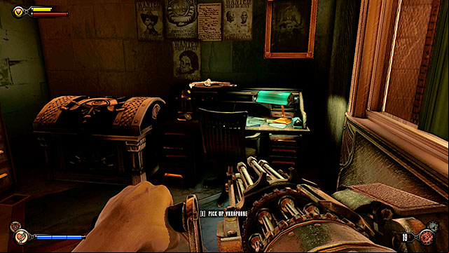 The Bull House - on a desk in an office on the first floor - Chapters 21-22 | Voxophones in BioShock Infinite - Voxophones - BioShock Infinite Guide