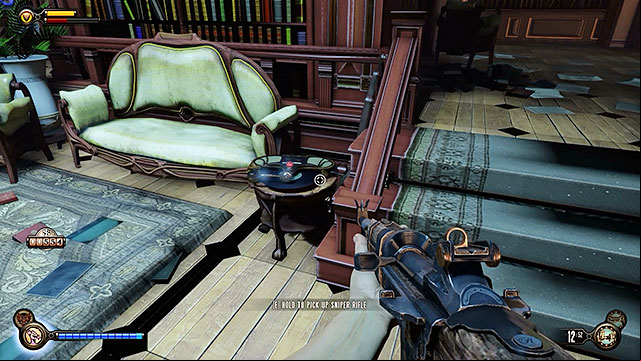 Founders Books - on a small table in the reading room (lower floor of the store) - Chapter 29 | Voxophones in BioShock Infinite - Voxophones - BioShock Infinite Guide