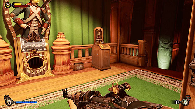 The Good Time Club - in front of the entrance to the audience section of the club (after stepping through the tear) - Chapters 17-18 | Vantage points in BioShock Infinite - Vantage points - BioShock Infinite Guide