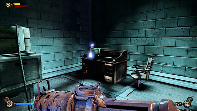 Gondola to Monument Island - on a lower level of the maintenance tower, inside a room located beneath the towers archway - Chapters 4-5 | Infusions in BioShock Infinite - Infusions - BioShock Infinite Guide