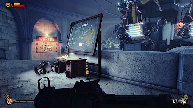 Monument Island - behind the desk in a room with the Siphon - Chapters 6-8 | Infusions in BioShock Infinite - Infusions - BioShock Infinite Guide