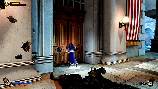 There is a locked building in the middle of the Comstock House Roof and you can gain access to it by using 3 lockpicks - Safes and locked doors (chapters 29-37) | Lockpicks in BioShock Infinite - Lockpicks - BioShock Infinite Guide