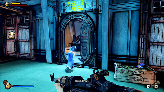 Go to the back and locate a corridor linking the right and the left side of the upper deck - Safes and locked doors (chapters 29-37) | Lockpicks in BioShock Infinite - Lockpicks - BioShock Infinite Guide