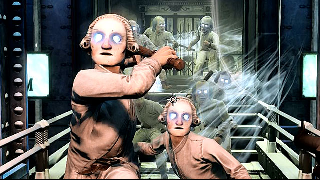 Boys of Silence are always accompanied by non-aggressive patients wearing masks - Powerful enemies | Enemies in BioShock Infinite - Enemies - BioShock Infinite Guide