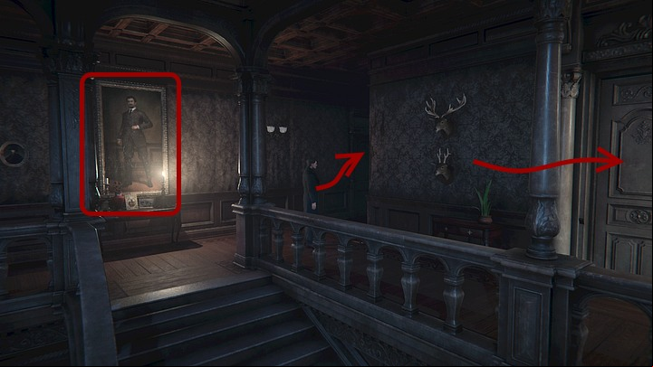 Head for an obscured corridor found right to the painting - Gordons house | Black Mirror Walkthrough - Chapter I - Black Mirror Guide