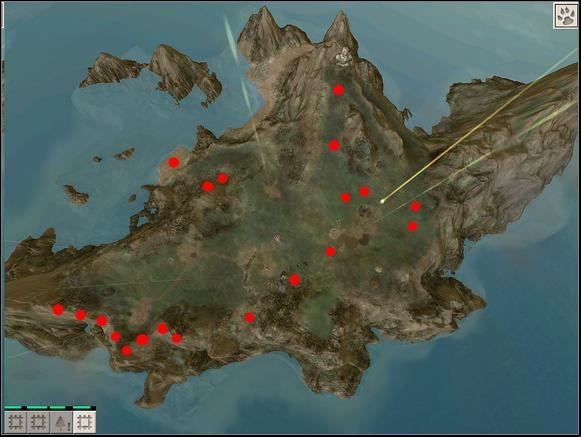 Here is the map with all 20 signs pointed out, which need to be revealed in order to complete the quest - LAND THREE - quests - Black and White 2 - Game Guide and Walkthrough