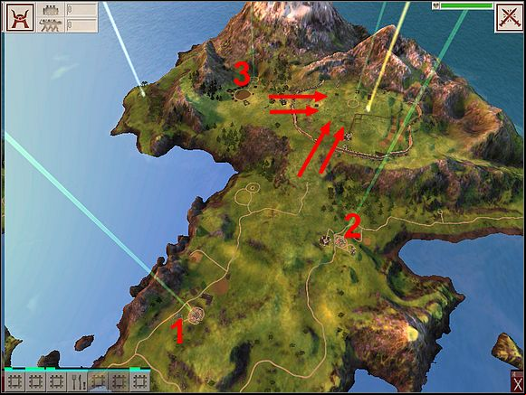 Once You've build up Your city and You posses at least two platoons with 50 soldiers each (not including the archers giving to You at the beginning), you can start expanding - LAND FIVE - gameplay - Black and White 2 - Game Guide and Walkthrough