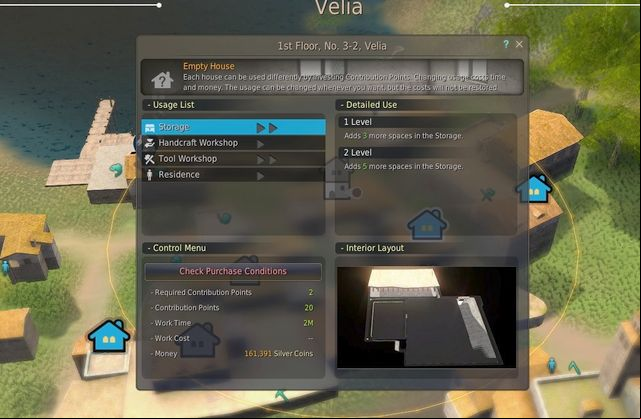 Screen of a rented house - Housing - Activities - Black Desert Online - Game Guide and Walkthrough