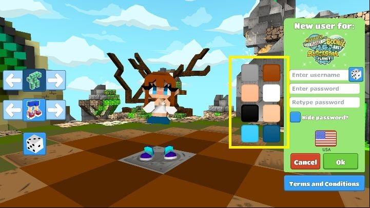 After selecting the appearance of the hero select the colors - Step 2 - Character creation in BlockStarPlanet - 10 steps to start - BlockStarPlanet Guide