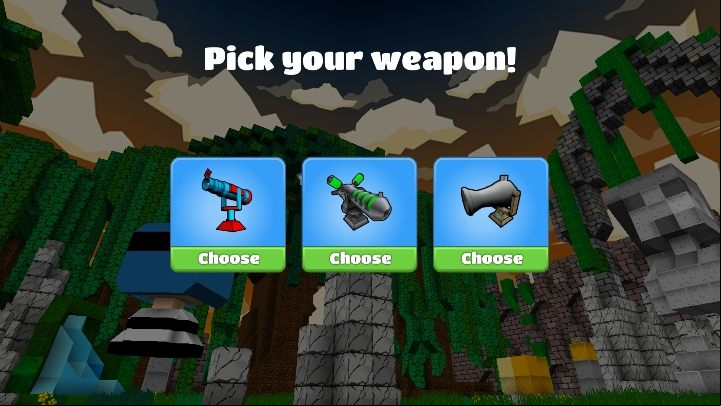 The first thing you should take into before starting a battle is to choose the appropriate weapon - Step 4 - Weapons and combat (battle mode) in BlockStarPlanet - 10 steps to start - BlockStarPlanet Guide