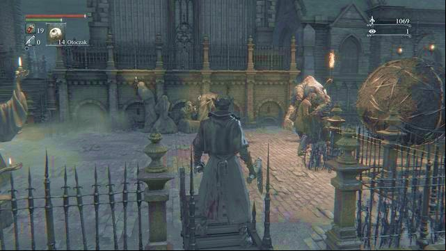 When you will exit the tunnel you need to watch out for two enemies. The path on your left leads to two sets of stairs who will let you go to an arena with boss. - Central Yharnam - Sewers | Walkthrough - Walkthrough - Bloodborne Game Guide & Walkthrough