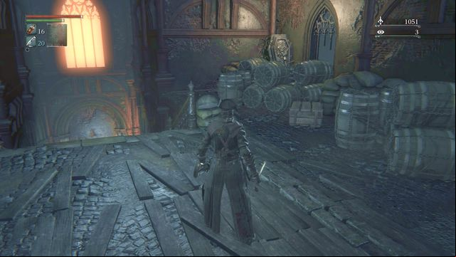 Upstairs, right before you leave the sewers, it is a good idea to visit the upper part - Central Yharnam - Sewers | Walkthrough - Walkthrough - Bloodborne Game Guide & Walkthrough
