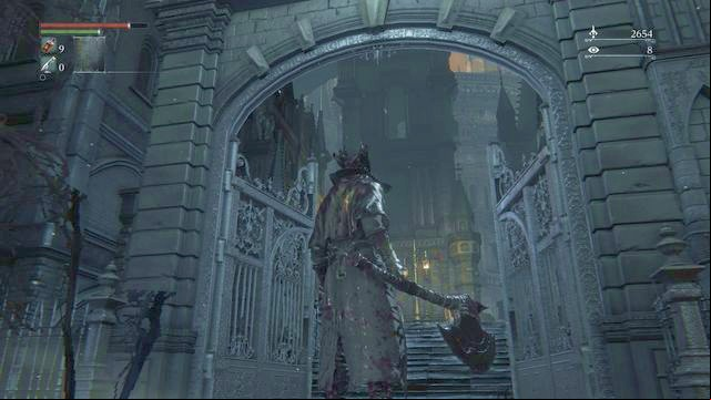 Through this gate you will enter the Cathedral Ward. - Cathedral Ward | Walkthrough - Walkthrough - Bloodborne Game Guide & Walkthrough