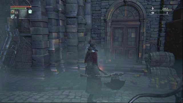 An example of the door where you obtain Tonsil Stone - Cathedral Ward - after the fight with Vicar Amelia | Walkthrough - Walkthrough - Bloodborne Game Guide & Walkthrough