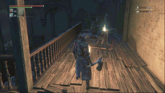 On the corpse upstairs, you will find an interesting set - Old Yharnam | Walkthrough - Walkthrough - Bloodborne Game Guide & Walkthrough