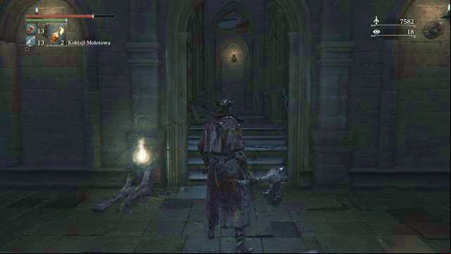 On the top of the stairs you will find the grills which you may unlock to open quite a big shortcut. - Old Yharnam | Walkthrough - Walkthrough - Bloodborne Game Guide & Walkthrough