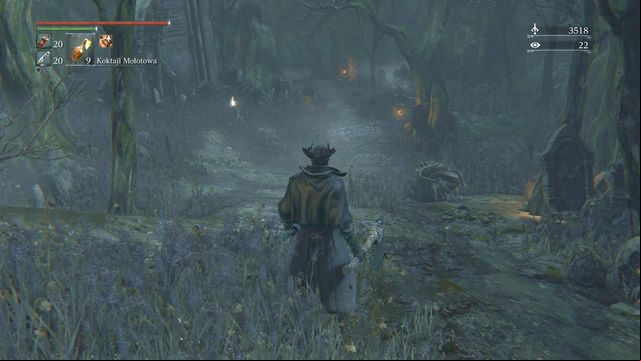 If you dont want to get lost, follow the lanterns. - Forbidden Woods | Walkthrough - Walkthrough - Bloodborne Game Guide & Walkthrough