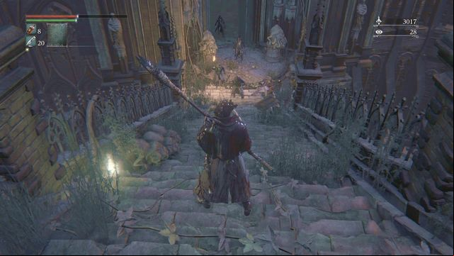 Stairs are full of enemies, it is wise to quickly avoid them. - Yahargul, Unseen Village | Walkthrough - Walkthrough - Bloodborne Game Guide & Walkthrough