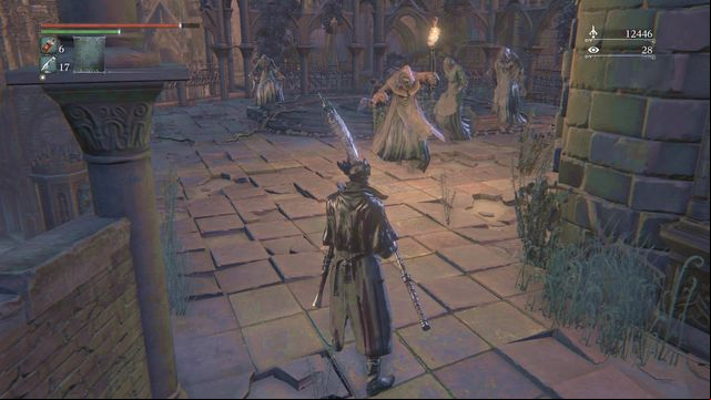 Lure enemies away from the one that throws flaming bottles. - Yahargul, Unseen Village | Walkthrough - Walkthrough - Bloodborne Game Guide & Walkthrough