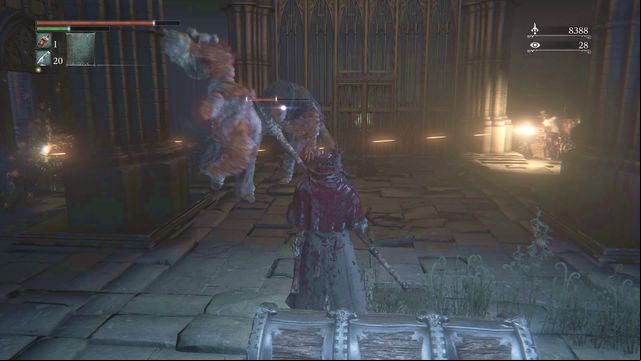 Keep your enemies at distance, you can hide from their shoots behind a pillar. - Yahargul, Unseen Village | Walkthrough - Walkthrough - Bloodborne Game Guide & Walkthrough