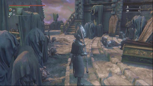 Dont waste your time on unnecessary fights as you can be easily bitten by aggressive larvae. - Upper Cathedral Ward | Walkthrough - Walkthrough - Bloodborne Game Guide & Walkthrough