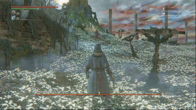 Gehrman attacks immediately after you enter the arena (in case of failure during first encounter). - Gehrman, the First Hunter | Boss Fights - Boss Fights - Bloodborne Game Guide & Walkthrough