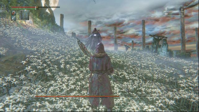 When boss shortens his weapon, be ready for frequent rolls ended with a shot. - Gehrman, the First Hunter | Boss Fights - Boss Fights - Bloodborne Game Guide & Walkthrough