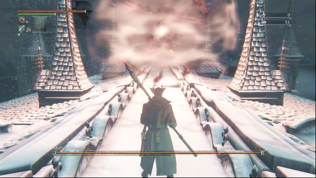 Watch out for magical attacks when you get close to the boss. - Martyr Logarius | Boss Fights - Boss Fights - Bloodborne Game Guide & Walkthrough