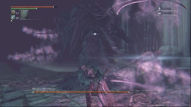 Battle in fog is the hardest part but it gives you opportunity to deal lots of damage. - Mergos Wet Nurse | Boss Fights - Boss Fights - Bloodborne Game Guide & Walkthrough