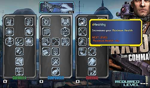 After spending your first skill point, you will gain access to skill trees - Skill trees in Borderlands 2 - General hints - Borderlands 2 Game Guide