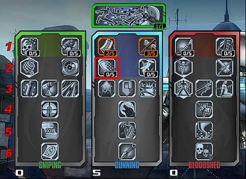 Further levels of the tree, marked with digits in the above screenshot, are unlocked after spending at least five points on the previous level - Skill trees in Borderlands 2 - General hints - Borderlands 2 Game Guide