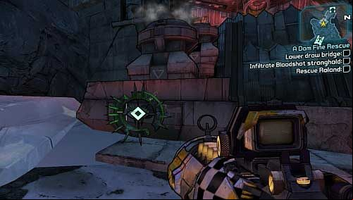 Once Bad Maw is dead, take the Bridge key from his body and use it on the lock right next to the bridge, shown on the above screenshot - A Dam Fine Rescue | Main missions walkthrough for Borderlands 2 - Main missions - Borderlands 2 Game Guide