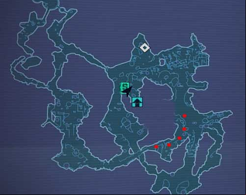 Head through the tunnel along the dots - Cult Following: Eternal Flame | Sanctuary side missions in Borderlands 2 - Sanctuary - Borderlands 2 Game Guide