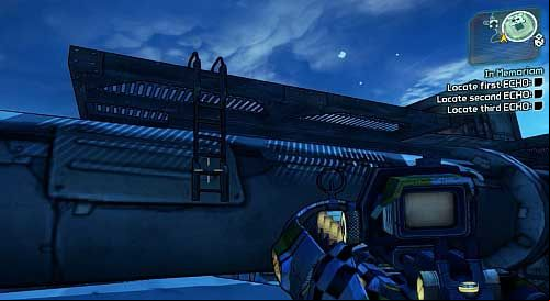 Turn right and jump onto the above ladder - In Memoriam | Sanctuary side missions in Borderlands 2 - Sanctuary - Borderlands 2 Game Guide