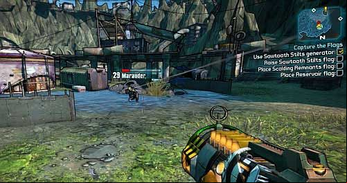 The flag will start raising and you will have to protect the generator from incoming Bandits - Capture the Flags | Sanctuary part 3 side missions in Borderlands 2 - Sanctuary part 3 - Borderlands 2 Game Guide
