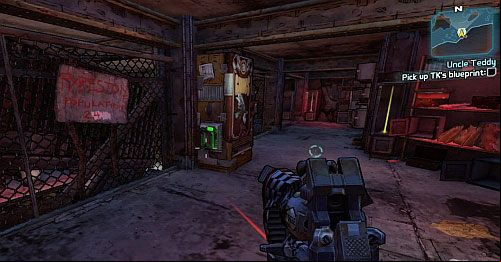 Below, start searching all the lockers and boxes - Uncle Teddy | Arid Nexus Badlands side missions in Borderlands 2 - Arid Nexus Badlands - Borderlands 2 Game Guide