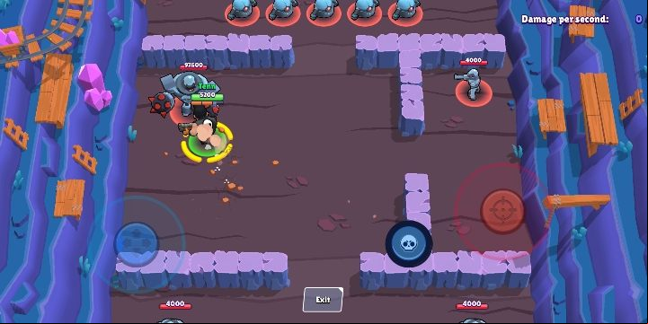 Bull runs in a straight line over a long distance, destroying all obstacles along the way and pushing enemies away in his path - Bull | Characters in Brawl Stars - Character list - Brawl Stars Guide