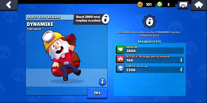 Dynamikes character can be unlocked by earning 2000 cups - Dynamike | Characters in Brawl Stars - Character list - Brawl Stars Guide