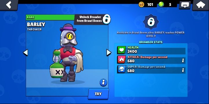 Barley can be obtained from boxes - Barley | Characters in Brawl Stars - Character list - Brawl Stars Guide