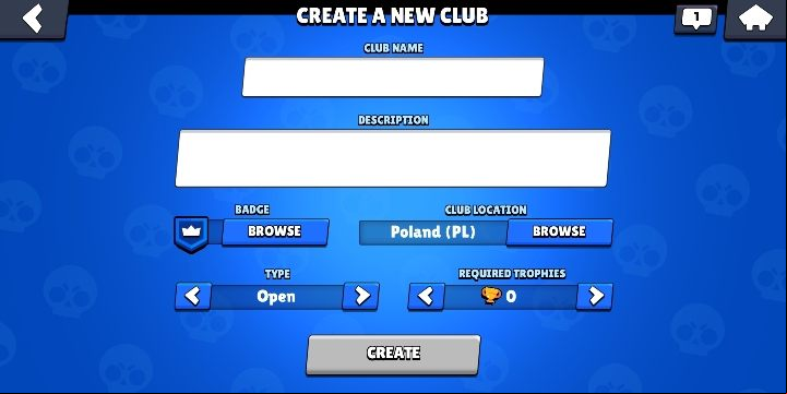If you want to create your own club, you must give it a name, a description, a location, a type and determine rank - Team play and clubs in Brawl Stars - Multiplayer - Brawl Stars Guide