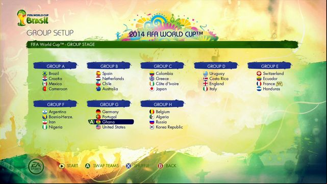 where you can see the final tournament groups - 2014 FIFA World Cup - Game Modes - 2014 FIFA World Cup Brazil - Game Guide and Walkthrough