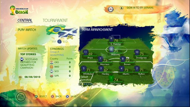 After confirming all options, game moves you to the where you can call players, look at the fixture or make changes of tactics and squad - Road to the FIFA World Cup - Game Modes - 2014 FIFA World Cup Brazil - Game Guide and Walkthrough