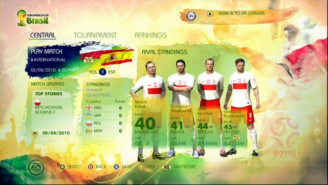 After creating a new file, you see a control - Captain Your Country - Game Modes - 2014 FIFA World Cup Brazil - Game Guide and Walkthrough