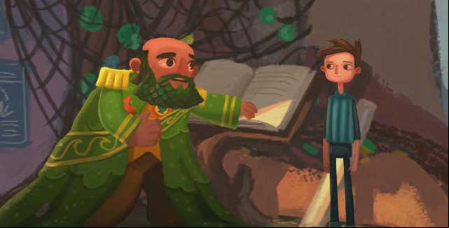Use the snake on Marshall - Village - Chapter 2 - Shay - Broken Age - Game Guide and Walkthrough