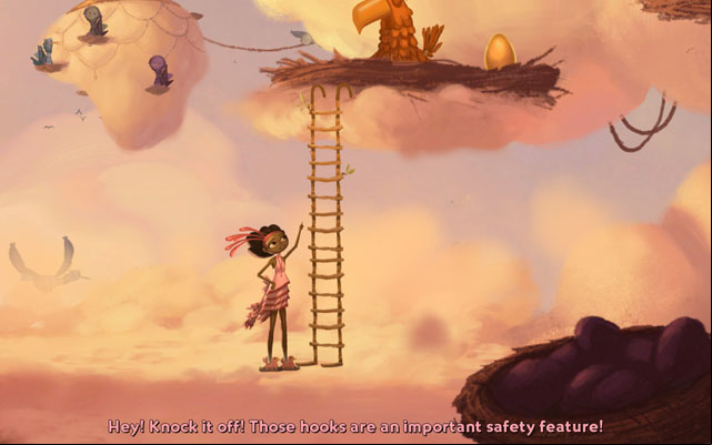 Get to the gold egg - Meriloft - Chapter 1 - Vella - Broken Age - Game Guide and Walkthrough